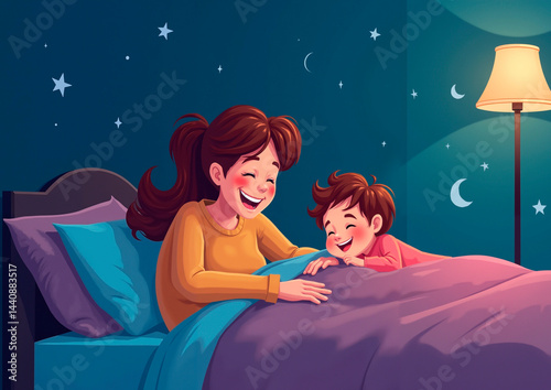 Wallpaper Mural The mother puts her son to bed Torontodigital.ca