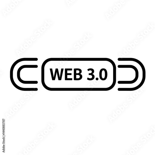 Web 3.0 icon representing the new generation of the internet  