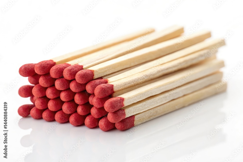 Matches Stacked Neatly on White Background for Display Generative AI Matches Stacked Neatly on White Background for Display Generative AI