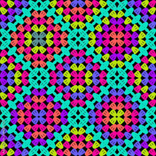 Seamless pattern with crochet granny square wallpaper handmade decorative art design print