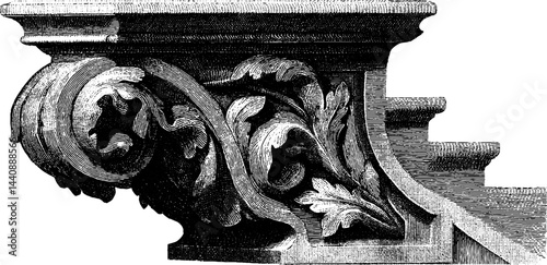 Intricate baroque architectural detail with floral carving design.