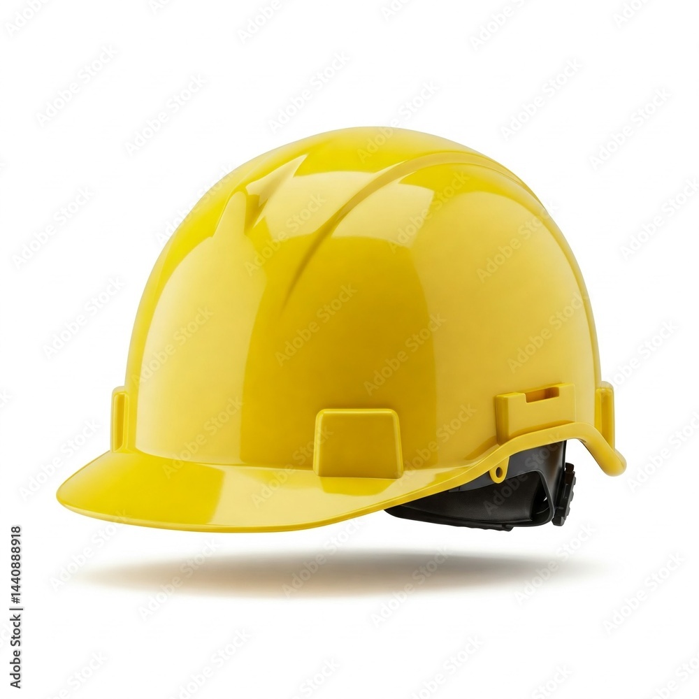 Fototapeta premium yellow helmet isolated on white