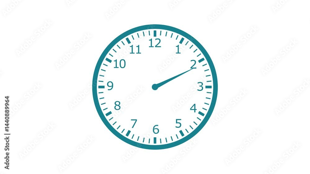 Modern Flat Style Clock Countdown Animation, Analog Clock Counting Down to Deadline, Minimalist Analog Clock Isolated Animation Modern Flat Style Clock Countdown Animation, Analog Clock Counting Down to Deadline, Minimalist Analog Clock Isolated Animation