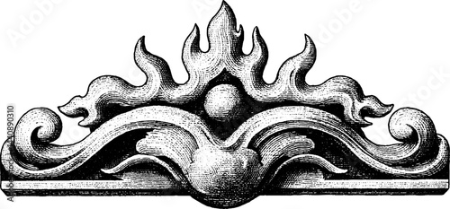 Ornate vintage architectural element with baroque floral details.