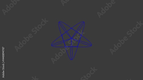 Beautiful  Blue Fractal Line Curves Shine Abstract Light Glow - 4K Seamless VJ Loop Motion Background Animation.