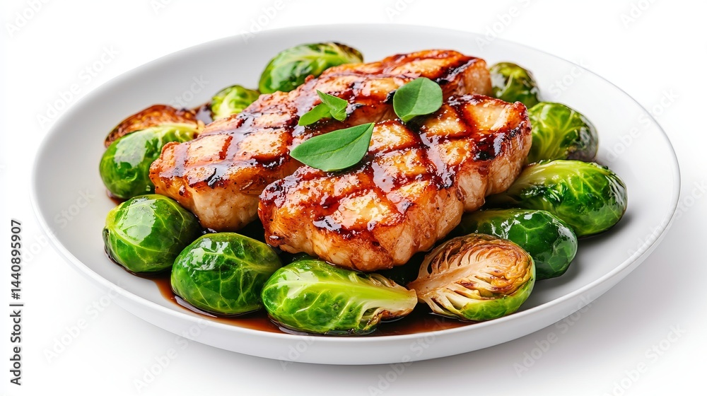 Grilled Pork Chops with Roasted Brussels Sprouts Grilled Pork Chops with Roasted Brussels Sprouts