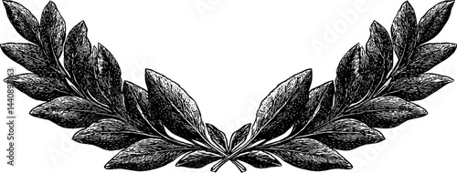 Elegant engraved wedding wreath design for invitations and decorations.