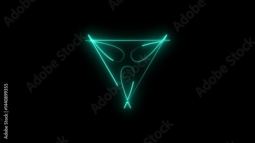 alien face black background 4k animation video.
