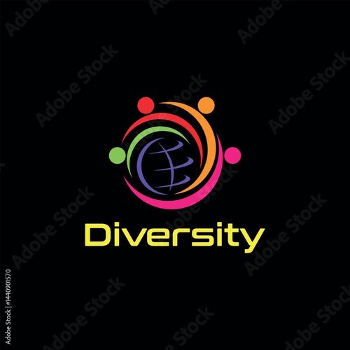 diversity helping logo design vector