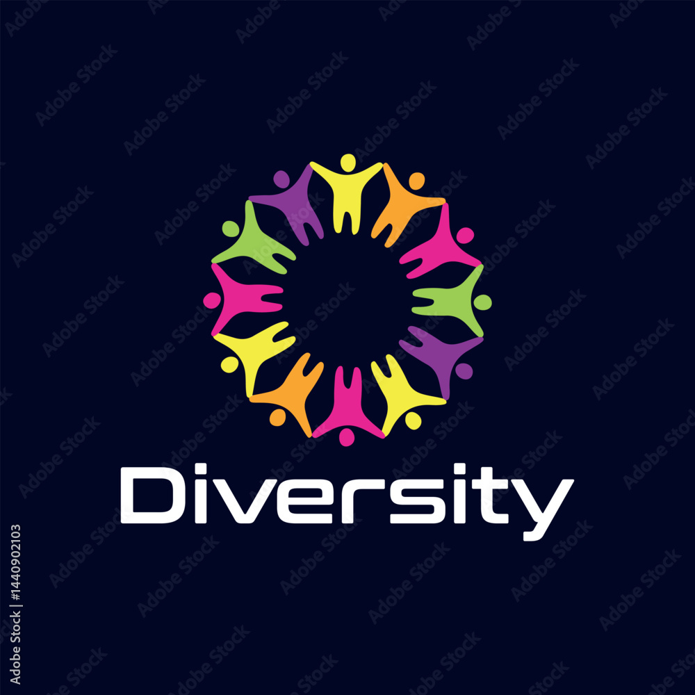 Fototapeta premium diversity helping logo design vector