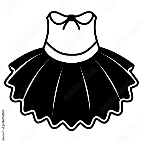 Simple Tutu Silhouette Vector on White