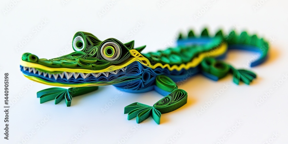 Fototapeta premium paper quilling alligator 