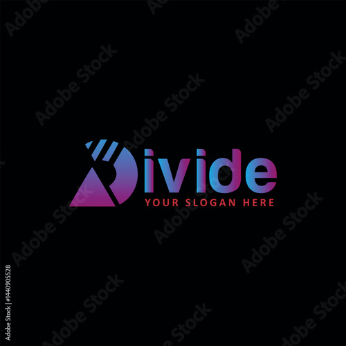 letter d divide logo design vector format