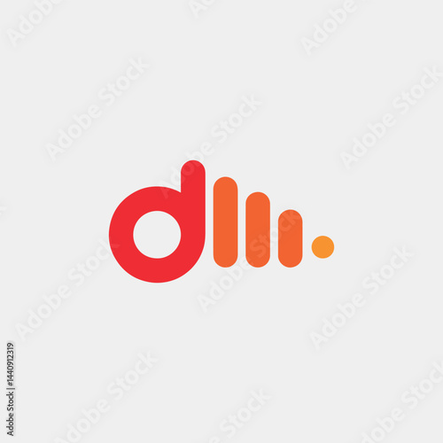 letters dm text logo design vector