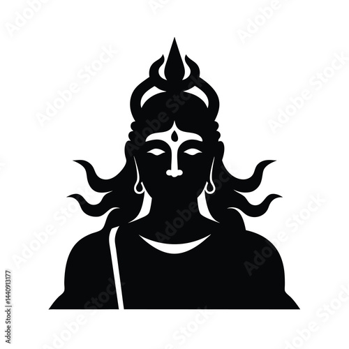 Hindu Goddess Kali Black Silhouette photo