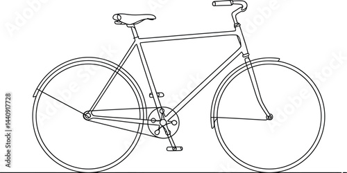 Minimalist Black and White Bicycle Vector
