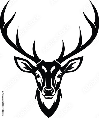 Minimalist Deer Head Vector Art photo