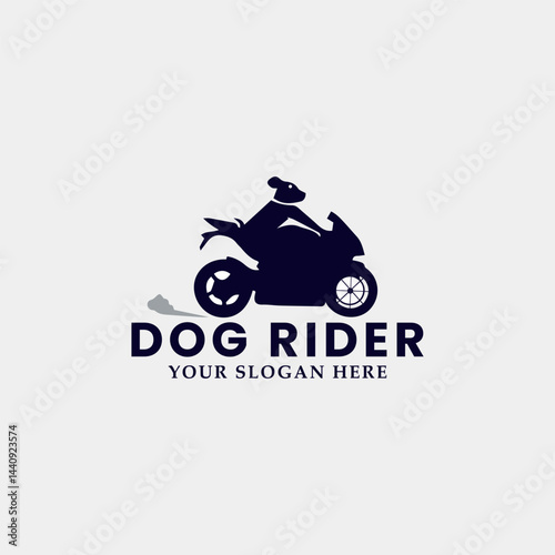 dog rider logo design vector