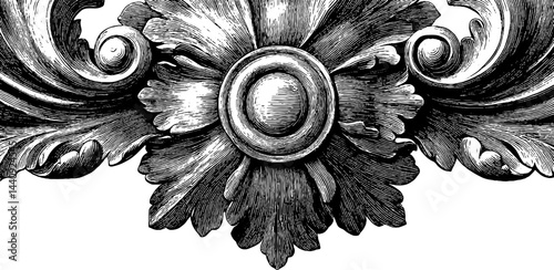 Intricate baroque ceiling rosette design for architectural inspiration and decorative art