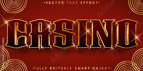 Luxury Shiny Golden Casino Royal Vector Fully Editable Smart Object Text Effect