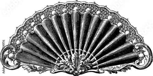 Elegant baroque decorative fan illustration for design and decoration