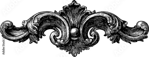 Ornate baroque decorative medallion for classic design and style concepts