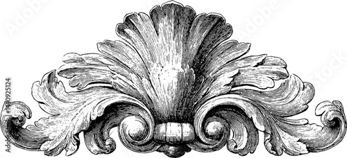 Detailed baroque decorative medallion design for artistic concepts and historical themes