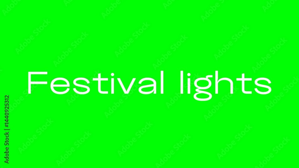 Festival Lights Text Green Screen Video