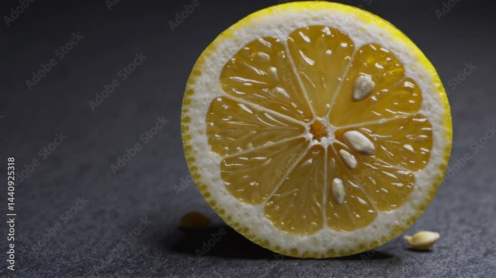 Fresh lemon slice drying process: vibrant yellow to dried texture transformation