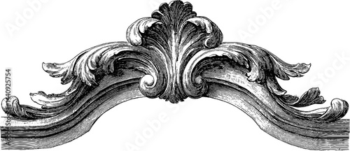 Elegant baroque monogram frame design for decorative projects and print