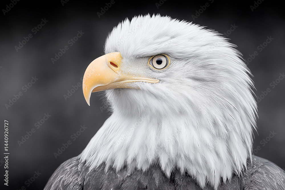 Fototapeta premium Majestic Bald Eagle Portrait Close-up Photography of a North American Eagle