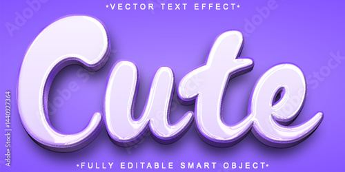 Purple Soft Cute Vector Fully Editable Smart Object Text Effect