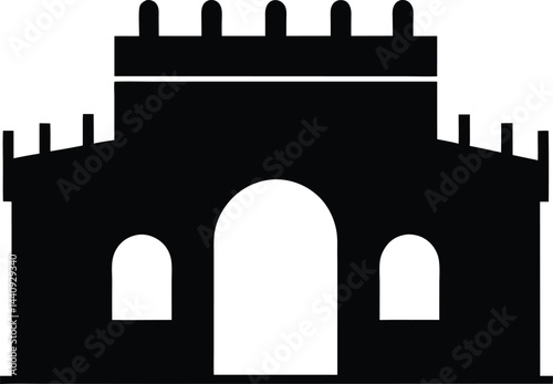 vector illustration of a silhouette of a gate