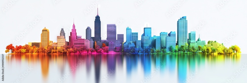 Obraz premium 3d vector oslo norway downtown skyline -