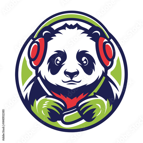 Panda with Headphones