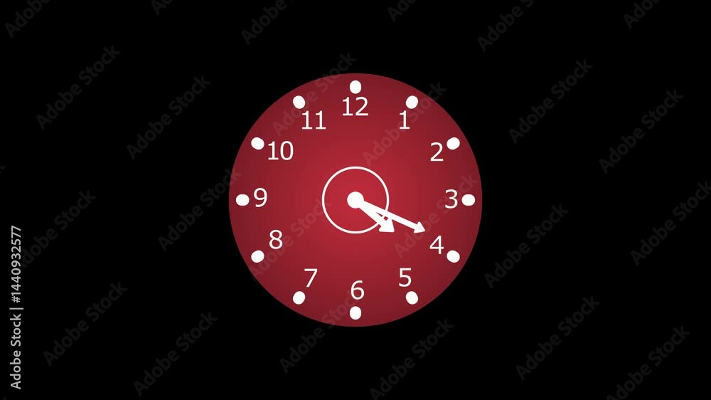 Animated Countdown on Analog Clock Face, Analog Clock Timer Countdown ...