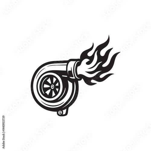 diesel turbo with flame 