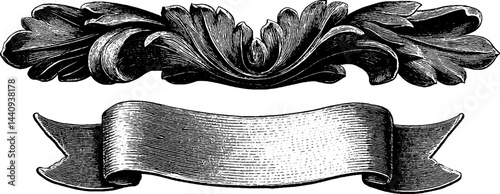 Vintage engraved badge elements and decorative flourishes for design projects