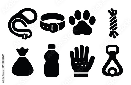 Pet care essentials icons for design of posters and marketing