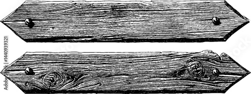 Vintage wooden arrow set engraved illustration for rustic design