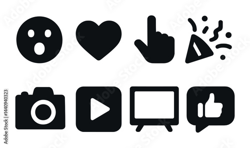 Diverse communication and expression icons for digital design