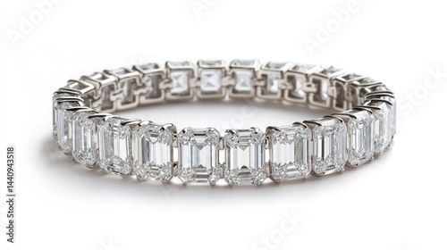 A tennis bracelet composed entirely of radiant emerald-cut diamonds
