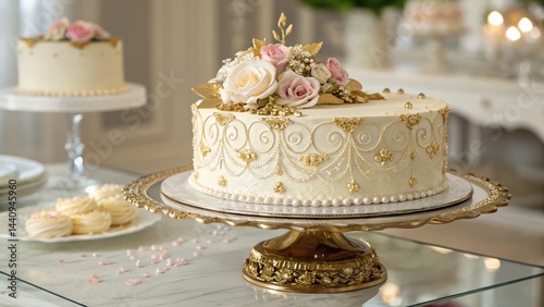 wedding cake decorated with candles