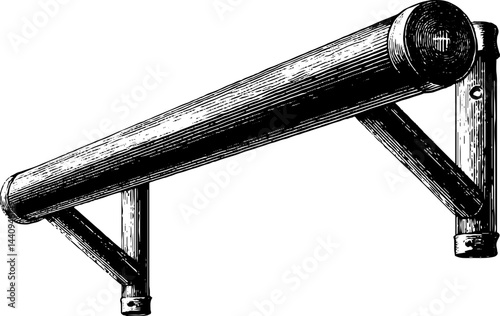 Engraved pull up bar illustration for fitness design projects