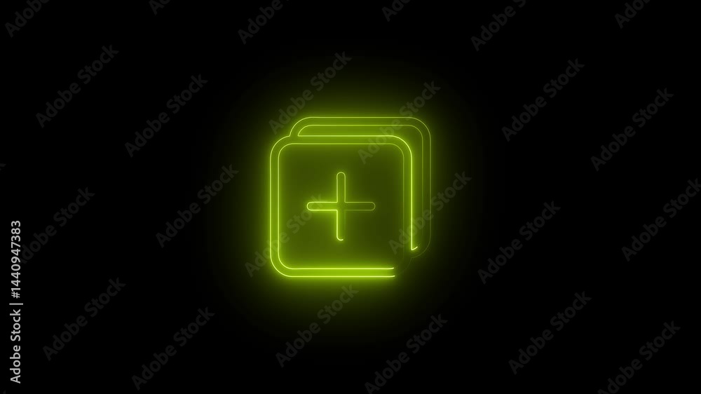 a glowing neon new tab icon HD video on black background