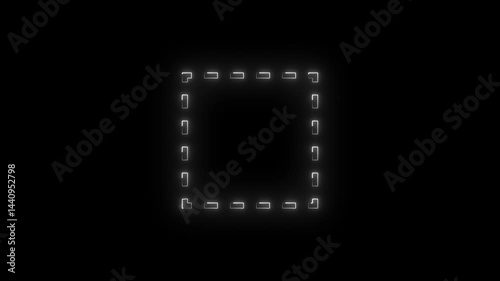 Rectangle neon picture frame background 4k.