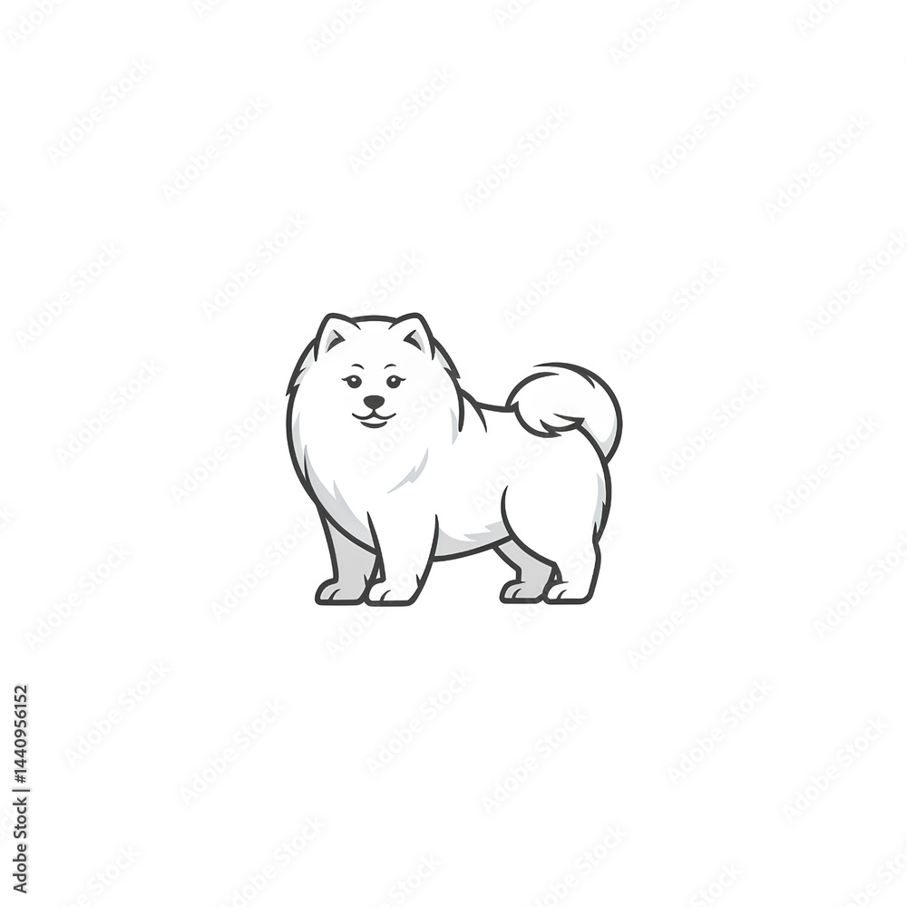Fototapeta premium Samoyed on a white background