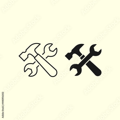 Tools icon symbol vector on white background