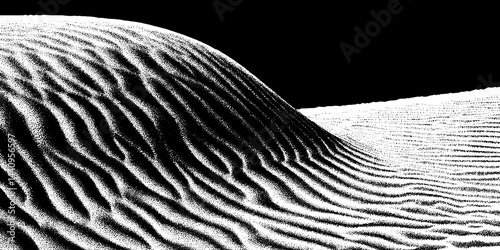Engraved sand dunes and water scene for artistic design and nature inspiration