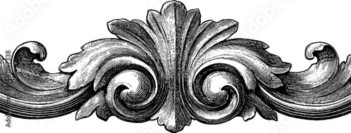 Intricate engraved decorative scrollwork design for classic ornamentation